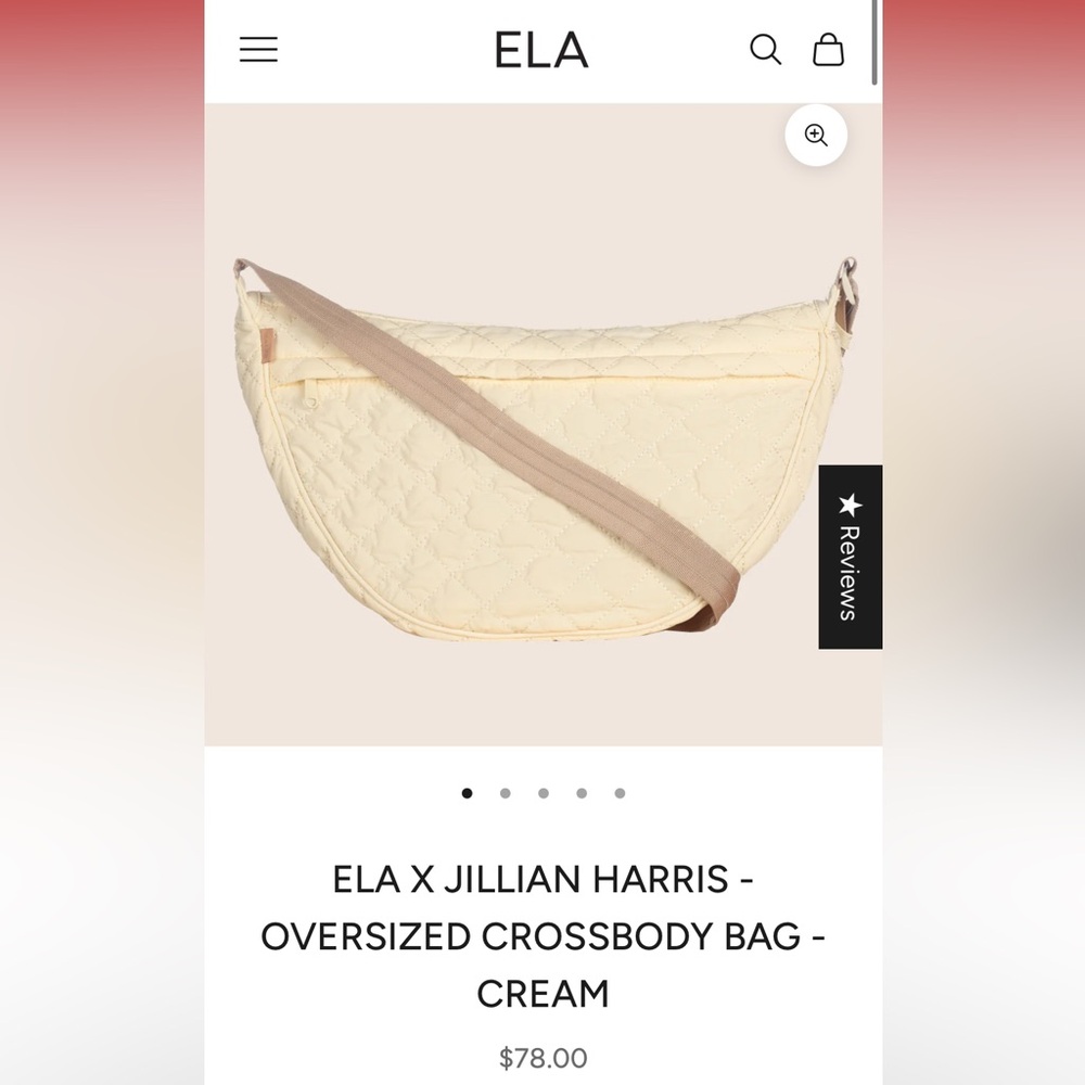 ELA x Jillian Harris - Oversized Cream Quilted Crossbody Bag